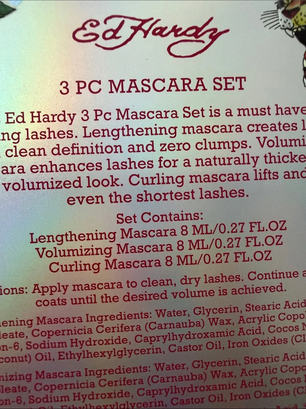 Ed Hardy Mascara Trio in Silver, Red, and Black
